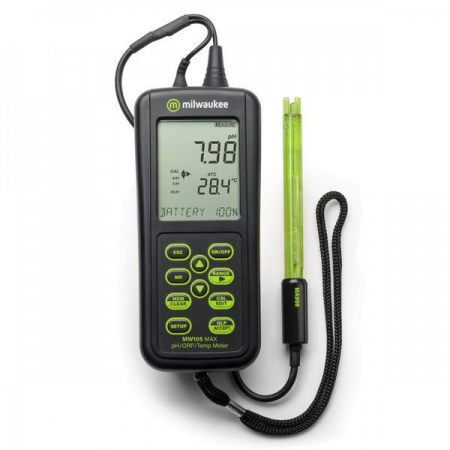 Milwaukee Instruments MW105 pH meter with ORP and temperature monitoring.