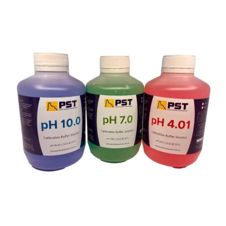 pH buffer solution kit includes 500ml bottles.